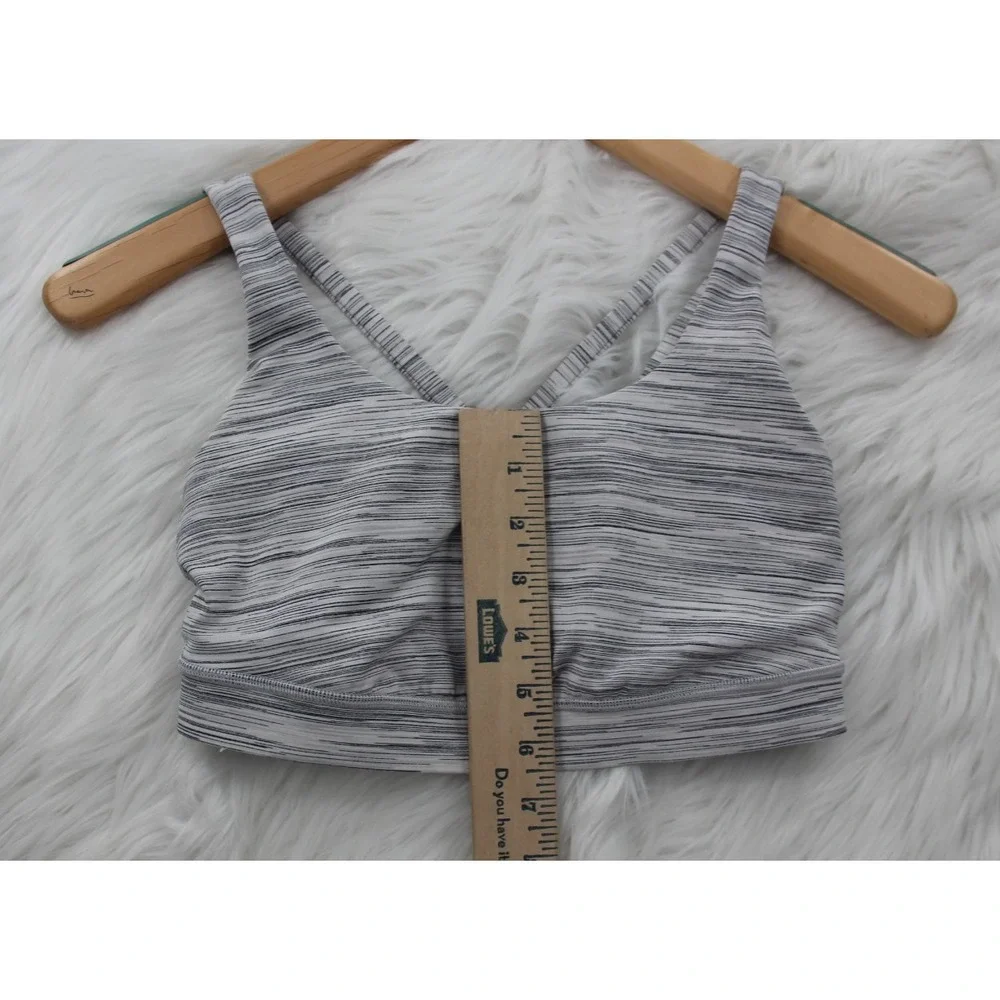 Lululemon Athletica Energy Bra Ombre Melange Space Dye Gray White 6 No Pads Yoga